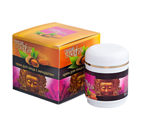Крем для лица с Миндалем Ааша Хербалс (Aasha Herbals), 50 мл.