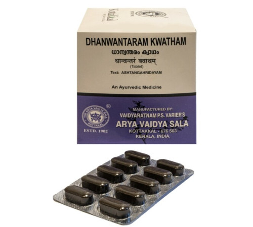 Дханвантарам Кватхам Арья Вадья Сала Коттаккал (Dhanvantaram kwatham Arya Vaidya Sala Kottakkal), 100 таб.