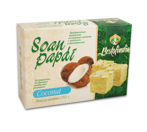 Воздушные индийские сладости Соан Папди Кокос (Bestofindia Soan Papdi), 250 г.