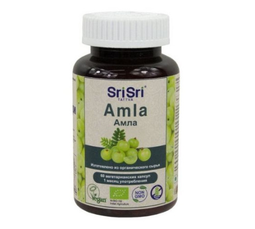 Амла Шри Шри Таттва (Amla Capsules Sri Sri Tattva), 60 вегетарианских капсул по 500 мг.
