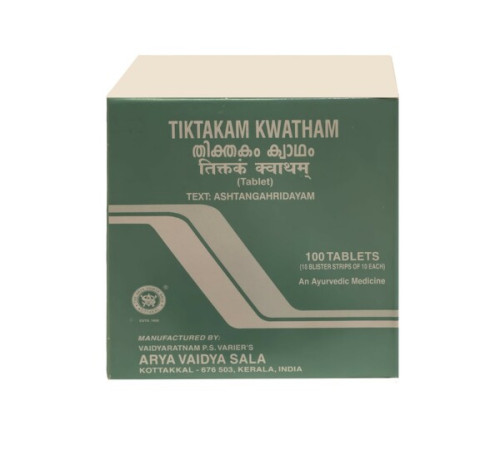 Тиктакам кватхам Арья Вадья Сала Коттаккал (Tiktakam kwatham Arya Vaidya Sala Kottakkal), 100 таб.
