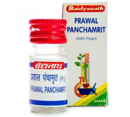 Правал Панчамрит с жемчугом Байдианат (Prawal Panchamrit with Pearl Baidyanath), 10 таб.