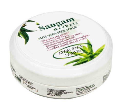 Алоэ Cкраб для лица «Цветущий апельсин» Сангам Хербалс (Aloe Vera Face Scrub Orange Blossom Sangam Herbals), 100 г.