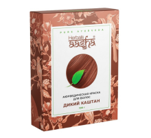 Аюрведическая краска для волос Дикий каштан Ааша Хербалс (Aasha Herbals), 100 г.