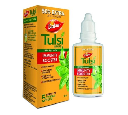 Капли для иммунитета Тулси Дабур (Tulsi drops Immunity Booster Dabur), 30 мл.
