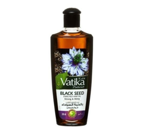 Масло для волос обогащённое Чёрным Тмином Сила и Блеск Ватика Дабур (Black Seed enriched Hair Oil Strong & Shine Vatika Dabur), 200 мл.