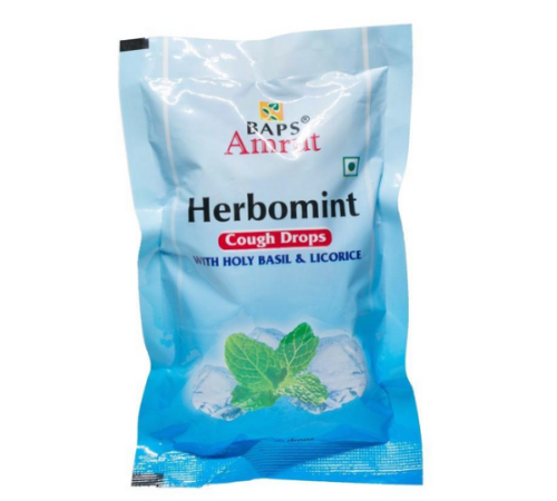 Леденцы от кашля Гербоминт с Тулси и Солодкой Бапс Амрут (Herbomint Cough Drops with Holy Basil & Licorice Baps Amrut), 20 шт.