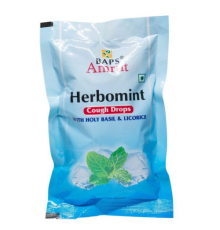 Леденцы от кашля Гербоминт с Тулси и Солодкой Бапс Амрут (Herbomint Cough Drops with Holy Basil & Licorice Baps Amrut), 20 шт.