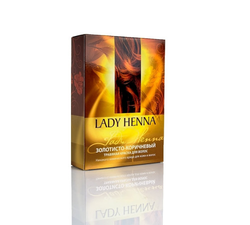 Краска для волос натуральная золотисто-коричневая Леди Хенна (Lady Henna), 2 х 50 г.