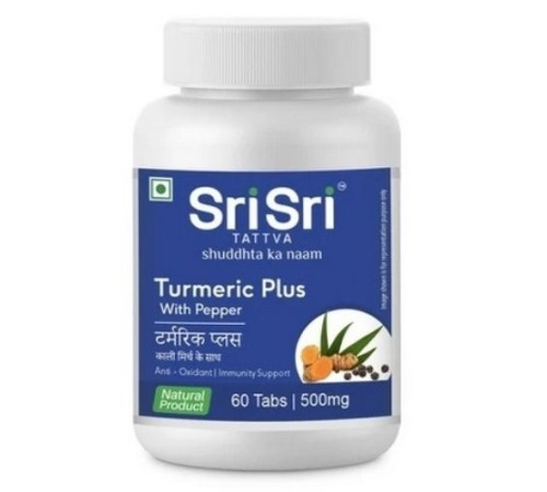 Турмерик Плюс (Куркума с чёрным перцем) Шри Шри Таттва (Turmeric Plus With Pepper Sri Sri Tattva), 60 таб.