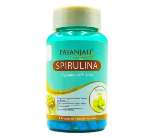 Спирулина с Амлой Патанджали (Spirulina with Amla Patanjali), 60 кап.