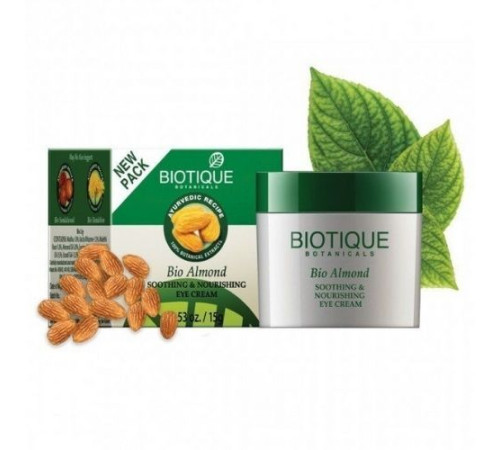 Крем для кожи вокруг глаз Био Миндаль Биотик (Bio Almond Soothing & Nourishing Eye Cream Biotique), 15 г.