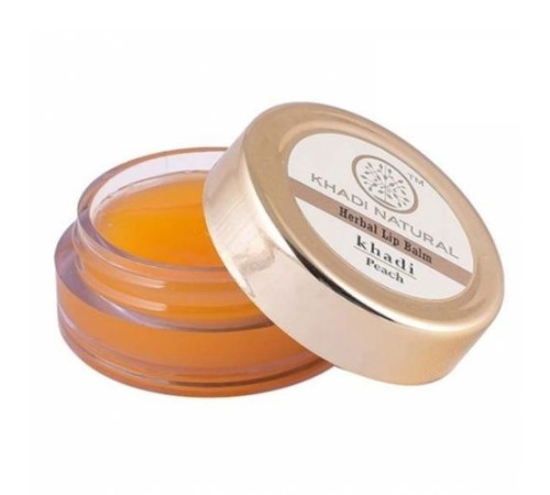 Бальзам для губ «Персик» с пчелиным воском и мёдом Кхади Натурал (Herbal Lip Balm Peach with Beeswax & Honey Khadi Natural), 5 г.