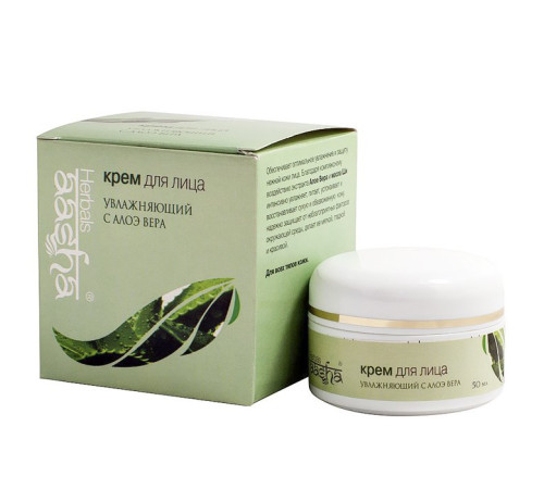 Крем для лица увлажняющий с Алоэ Вера Ааша Хербалс (Aasha Herbals), 50 гр.