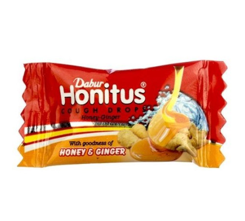 Леденцы от кашля Хонитус Мед и Имбирь Дабур (Cough Drop Honitus Honey & Ginger Dabur), 10 шт.