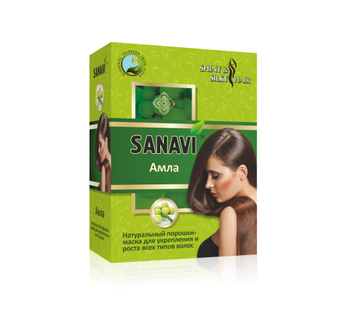 Аюрведический порошок для волос Амла Санави (Sanavi), 100 г.