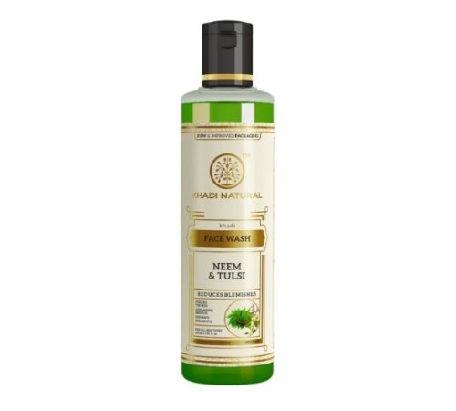 Средство для умывания «Ним и Тулси» Кхади Натурал (Face wash Neem & Tulsi Khadi Natural), 210 мл.