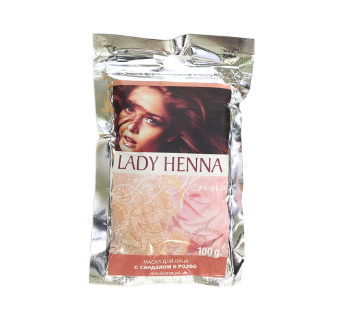 Маска для лица увлажняющая с Сандалом и Розой Леди Хенна (Lady Henna), 100 г.