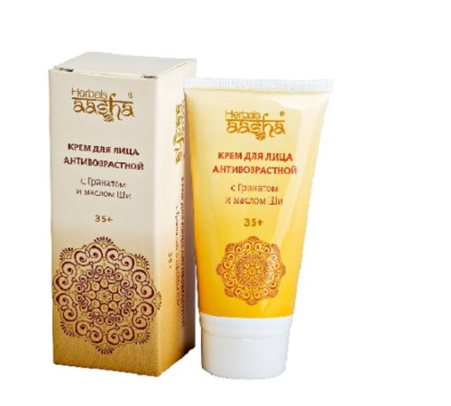 Крем для лица антивозрастной с Гранатом и маслом Ши Ааша Хербалс (Aasha Herbals), 30 гр.