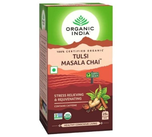 Чай Тулси Масала Органик Индия (Tulsi masala chai Organic India), 25 пак.