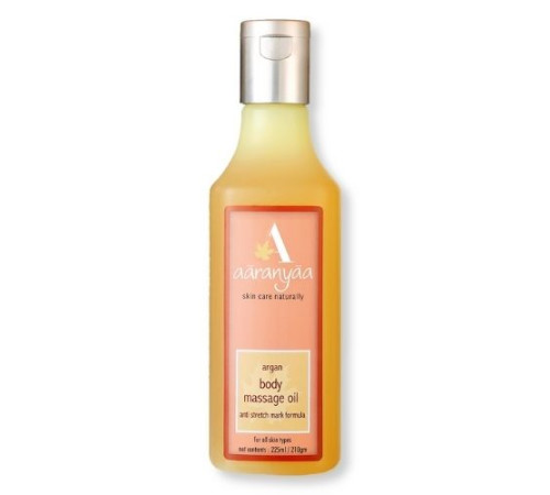 Масло аргановое для массажа «Формула против растяжек» Ааранья (Argan body massage oil anti stretch mark formula Aaranyaa), 225 мл.