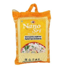 Рис Голден Селла Басмати индийский пропаренный Нано Шри (Indian Golden Sella Basmati Rice Nano Sri), 1 кг.