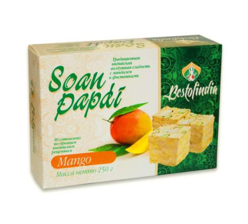 Воздушные индийские сладости Соан Папди Манго (Bestofindia Soan Papdi), 250 г.