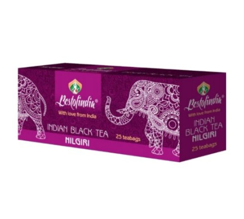 Чай чёрный индийский пакетированный Нилгири Бестофиндия (Nilgiri Indian Black Tea Bestofindia), 25х2 г.