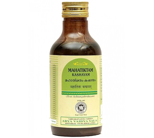 Махатиктам Кашаям Арья Вадья Сала Коттаккал (Mahatiktam Kashayam Arya Vaidya Sala Kottakkal), 200 мл.