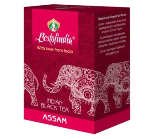 Чай черный индийский листовой Ассам Бестофиндия (Assam Indian Black Tea BestofIndia), 100 г.