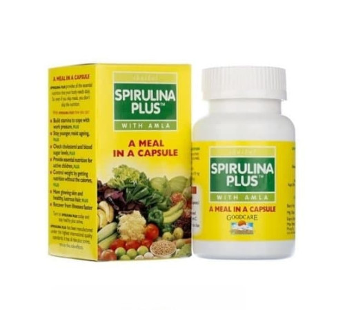 Спирулина Плюс с Амлой Гудкеа (Spirulina Plus with Amla GoodCare), 60 кап.