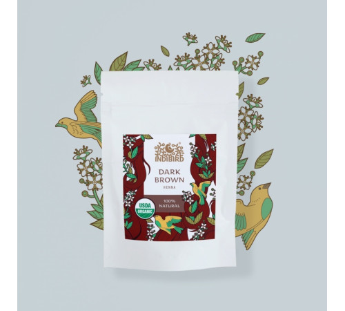 Хна тёмно-коричневая Индиберд (Dark Brown Henna Indibird), 50 г.