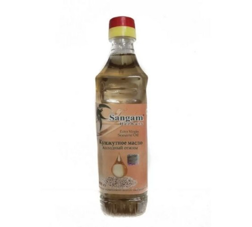 Кунжутное масло первого холодного отжима нерафинированное Сангам Хербал (Extra Virgin Seasame Oil Sangam Herbals), 500 мл.