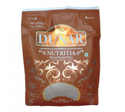 Рис Басмати бурый нешлифованный Dunar Nutritia, 1кг.