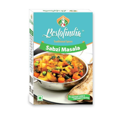 Смесь специй для овощей Сабджи Масала Бестофиндия (Bestofindia Sabzi Masala), 100г.