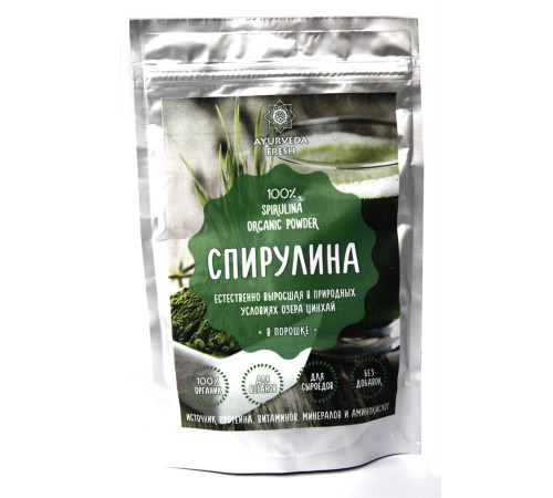 Спирулина в порошке Аюрведа Фреш (Spirulina Ayurveda Fresh), 100 г.