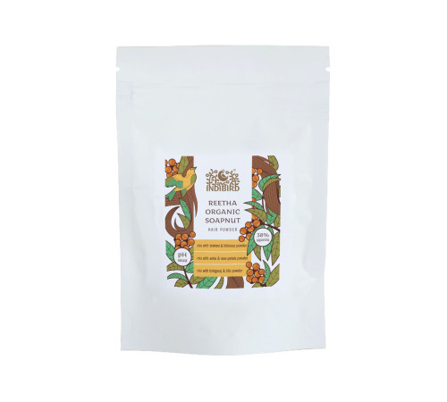 Мыльные орешки в порошке Индиберд (Reetha Powder Organic Soapnut Indibird), 100 г.