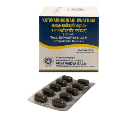 Катакакхадиради Кватхам Арья Вадья Сала Коттаккал (Katakakhadiradi Kwatham Arya Vaidya Sala Kottakkal), 100 таб.