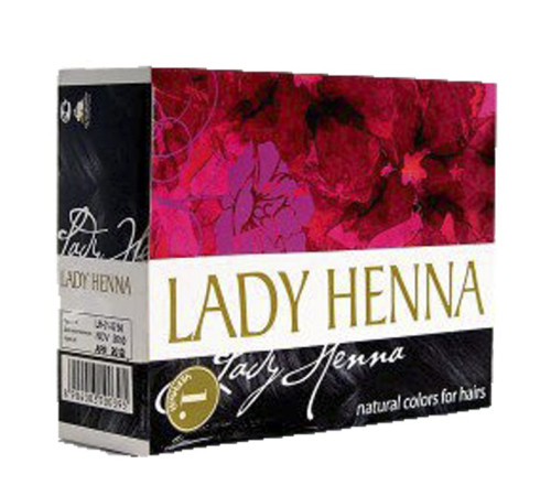 Краска для волос на основе хны Леди Хенна черная (Lady Henna), 6 х 10 г.