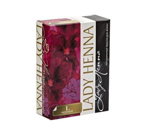 Краска для волос на основе хны Леди Хенна черная (Lady Henna), 6 х 10 г.