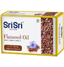 Льняное масло Шри Шри Таттва (Flaxseed oil Sri Sri Tattva), 30 вегетарианских капсул по 500 мг.
