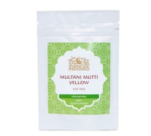 Маска для лица Мултани Мутти Жёлтая Индиберд (Multani Mutti Yellow Face Pack Indibird), 50 г.